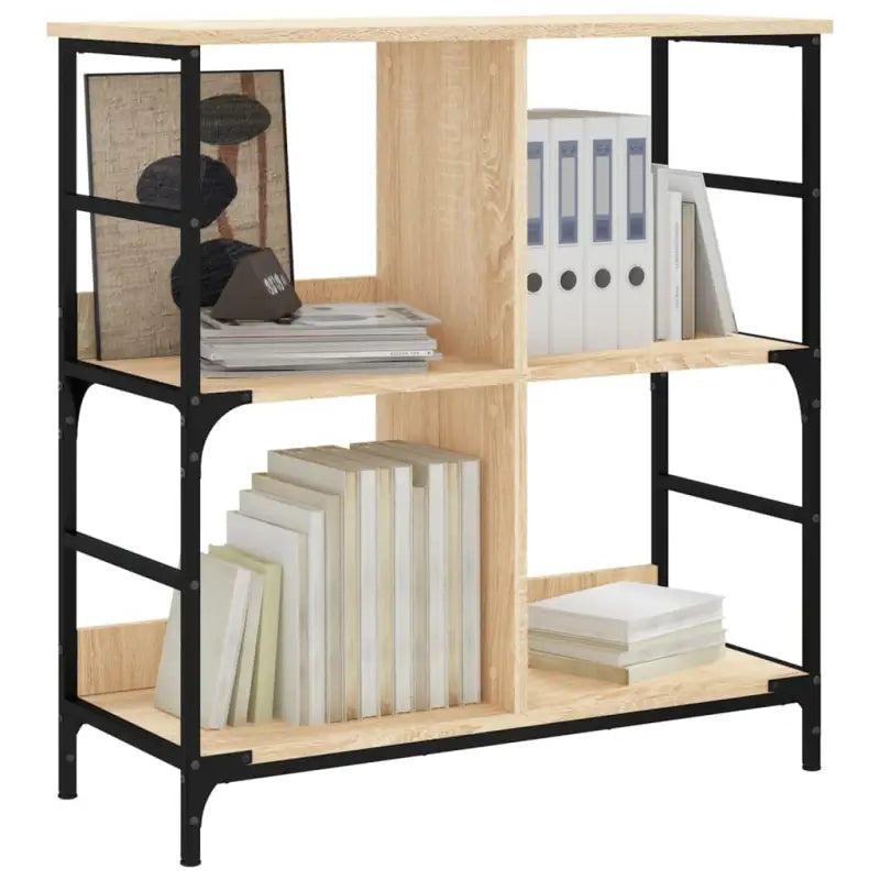 Boekenkast van bewerkt hout met opstaande randen voor extra opbergruimte - Boekenkasten