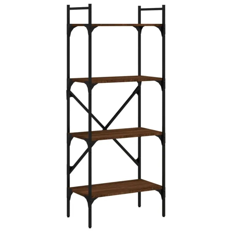 Boekenkast van bewerkt hout met robuust stalen frame - Boekenkasten
