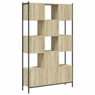 Boekenkast van bewerkt hout met stevige constructie voor een georganiseerde woonkamer - Sonoma eiken / 1 - Boekenkasten