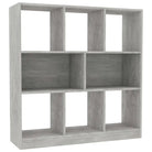 Boekenkast van bewerkt hout met strak en klassiek ontwerp - Betongrijs / 1 - Boekenkasten