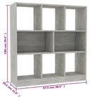 Boekenkast van bewerkt hout met strak en klassiek ontwerp - Betongrijs / 1 - Boekenkasten