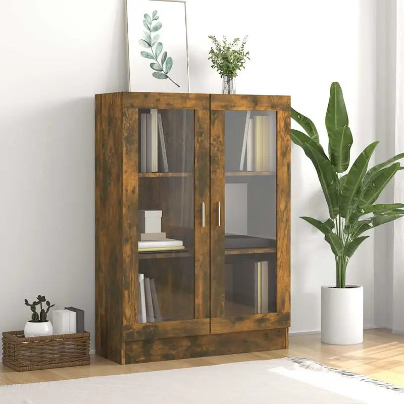 Boekenkast van bewerkt hout met strak en klassiek ontwerp - Gerookt eiken / 1 / 115 cm - Boekenkasten