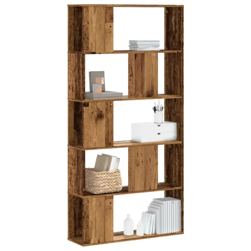 Boekenkast van bewerkt hout voor extra opbergruimte en duurzaamheid - Oud hout / 1 / 80.5 cm - Boekenkasten