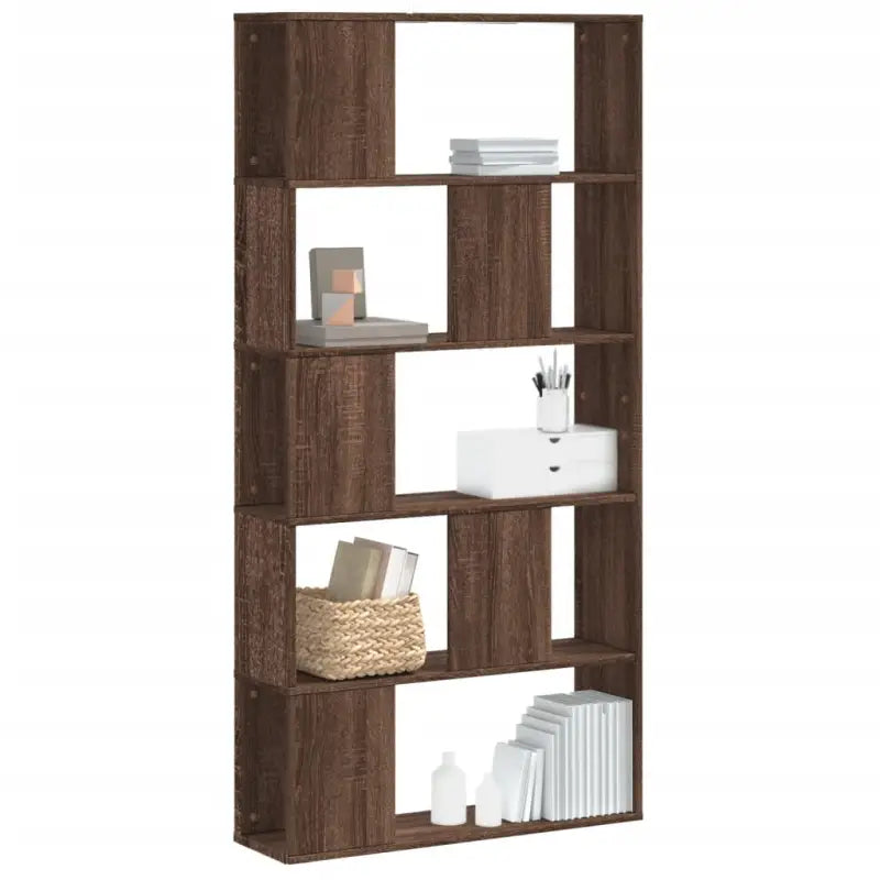 Boekenkast van bewerkt hout voor extra opbergruimte en duurzaamheid - bruin eikenkleur / 1 / 80.5 cm - Boekenkasten