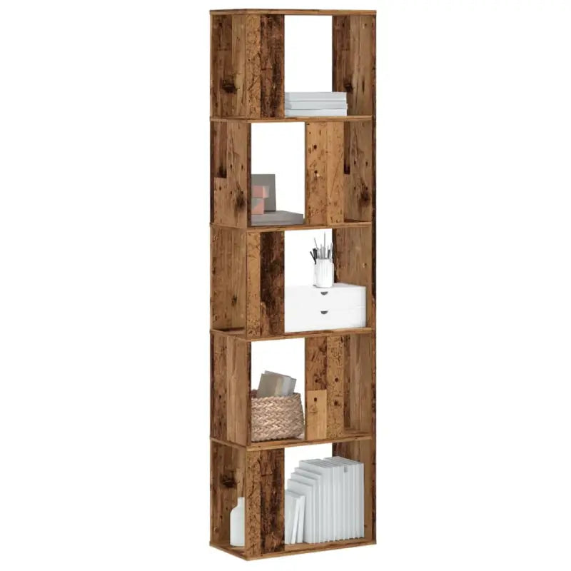 Boekenkast van bewerkt hout voor extra opbergruimte en duurzaamheid - Oud hout / 1 / 45 cm - Boekenkasten