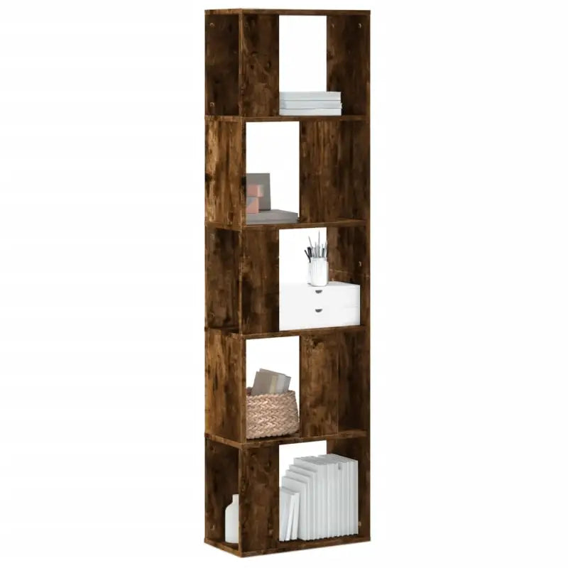 Boekenkast van bewerkt hout voor extra opbergruimte en duurzaamheid - Gerookt eiken / 1 / 45 cm - Boekenkasten
