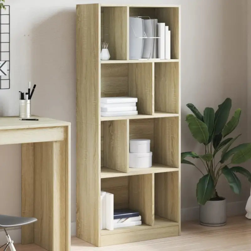 Boekenkast van bewerkt hout voor extra opbergruimte in huis of kantoor - Sonoma eiken / 1 / 141 cm - Boekenkasten
