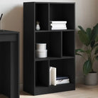 Boekenkast van bewerkt hout voor extra opbergruimte in huis of kantoor - Zwart / 1 / 107.5 cm - Boekenkasten