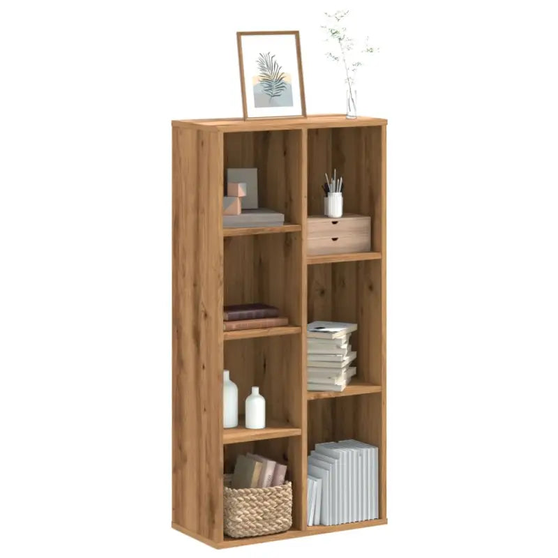 Boekenkast van bewerkt hout voor extra opbergruimte in huis of kantoor - Eiken / 1 - Boekenkasten