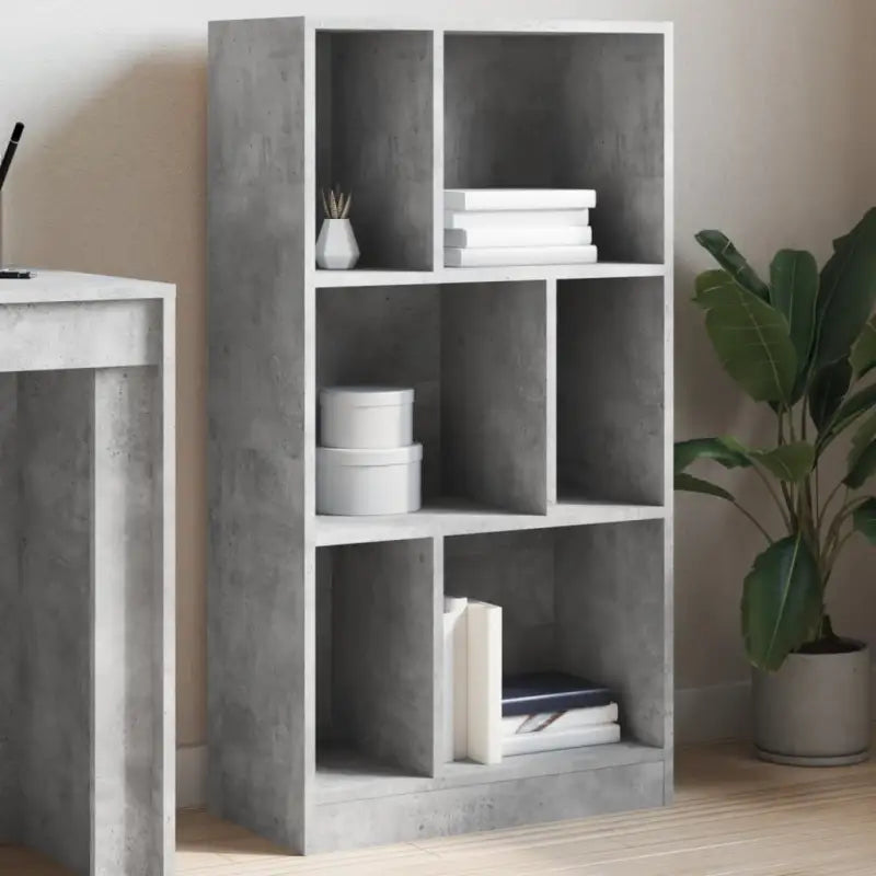 Boekenkast van bewerkt hout voor extra opbergruimte in huis of kantoor - Betongrijs / 1 / 107.5 cm - Boekenkasten