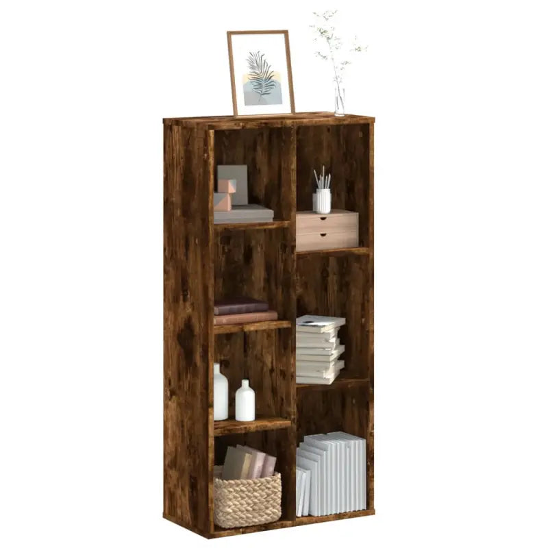 Boekenkast van bewerkt hout voor extra opbergruimte in huis of kantoor - Gerookt eiken / 1 - Boekenkasten