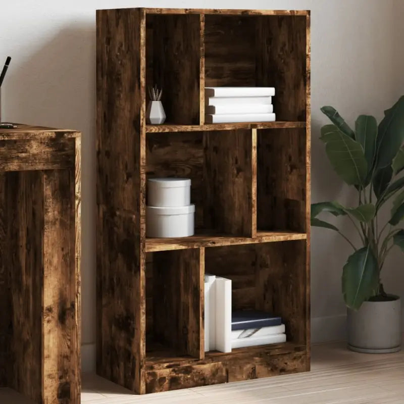 Boekenkast van bewerkt hout voor extra opbergruimte in huis of kantoor - Gerookt eiken / 1 / 107.5 cm - Boekenkasten