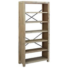 Boekenkast van massief acaciahout met geborstelde afwerking - 1 / 170 cm - Boekenkasten