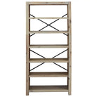 Boekenkast van massief acaciahout met geborstelde afwerking - 1 / 170 cm - Boekenkasten
