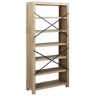 Boekenkast van massief acaciahout met geborstelde afwerking - 1 / 170 cm - Boekenkasten