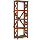 Boekenkast van massief acaciahout met honingkleurige afwerking - 60 x 30 x 160 cm / 1 - Boekenkasten