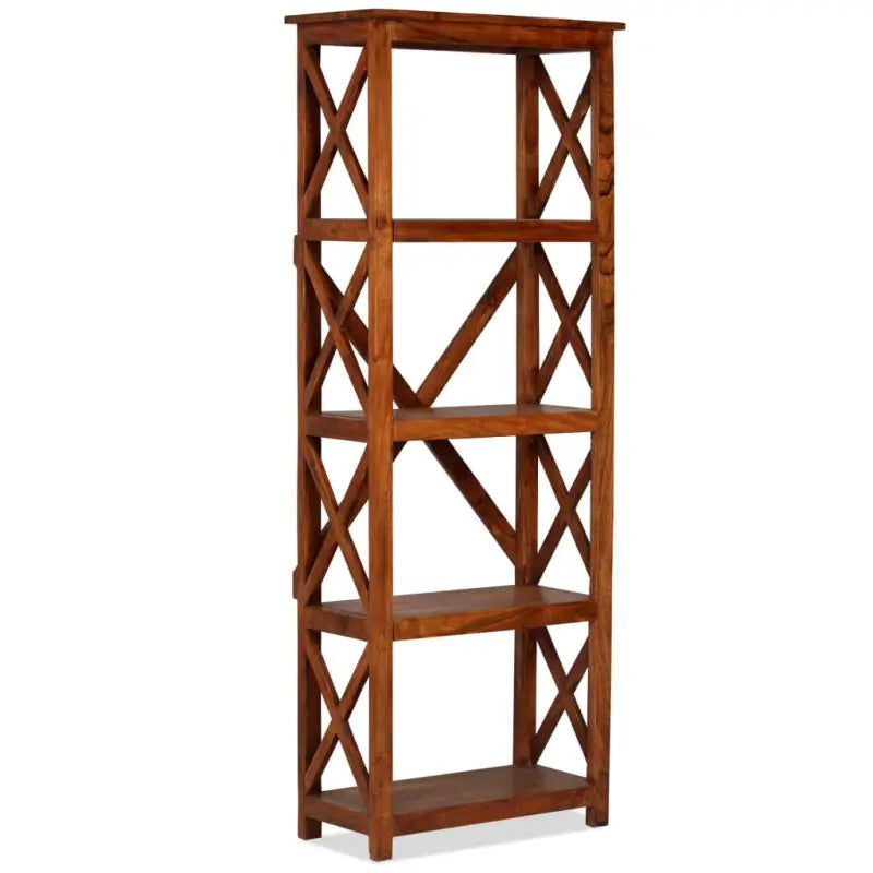Boekenkast van massief acaciahout met honingkleurige afwerking - 60 x 30 x 160 cm / 1 - Boekenkasten