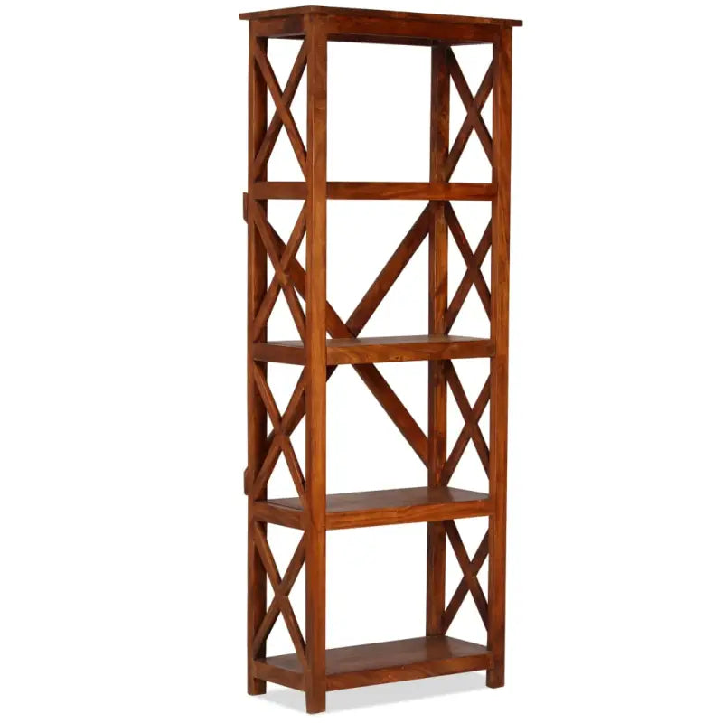 Boekenkast van massief acaciahout met honingkleurige afwerking - 60 x 30 x 160 cm / 1 - Boekenkasten
