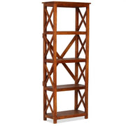Boekenkast van massief acaciahout met honingkleurige afwerking - 60 x 30 x 160 cm / 1 - Boekenkasten