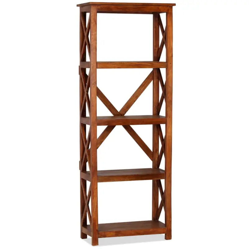 Boekenkast van massief acaciahout met honingkleurige afwerking - 60 x 30 x 160 cm / 1 - Boekenkasten