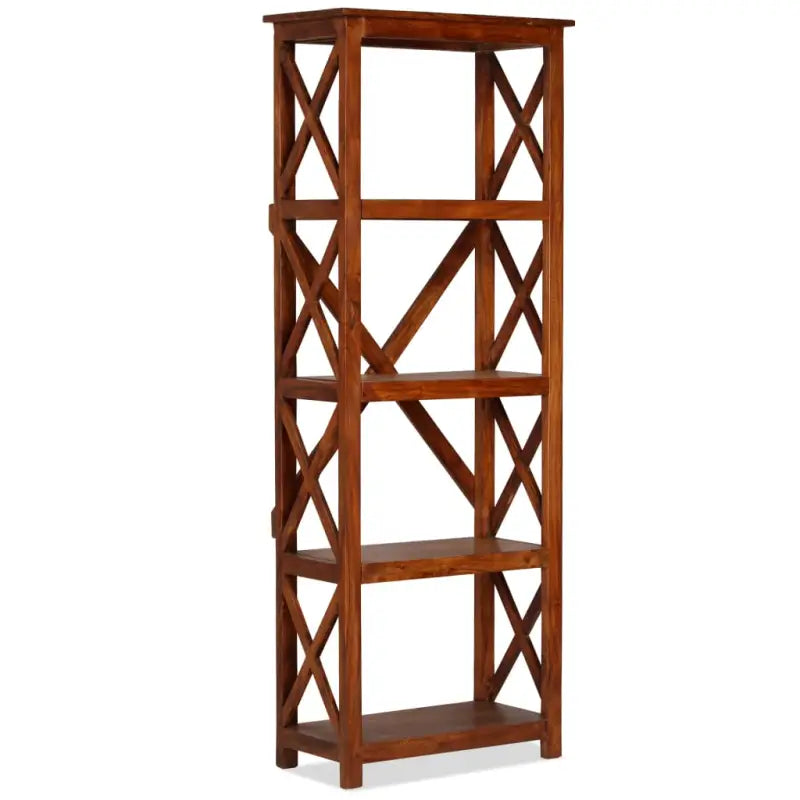 Boekenkast van massief acaciahout met honingkleurige afwerking - 60 x 30 x 160 cm / 1 - Boekenkasten