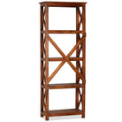 Boekenkast van massief acaciahout met honingkleurige afwerking - 60 x 30 x 160 cm / 1 - Boekenkasten