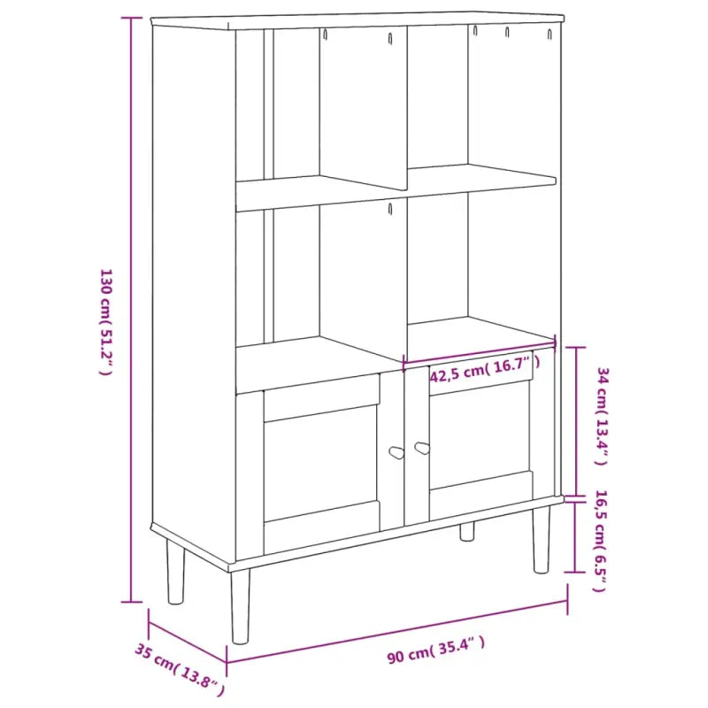 Boekenkast van massief grenenhout met decoratieve uitstraling - Boekenkasten