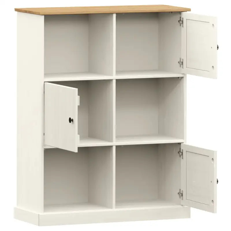 Boekenkast van massief grenenhout met metalen knoppen voor een rustieke uitstraling - Boekenkasten