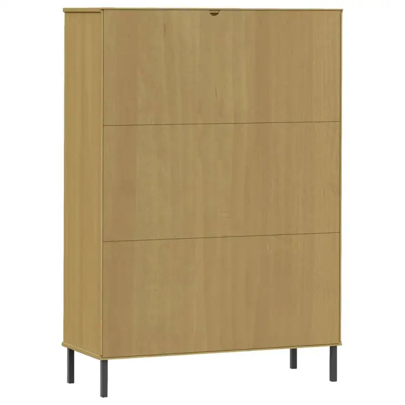 Boekenkast van massief grenenhout met metalen poten voor een rustieke uitstraling - Bruin / 1 - Boekenkasten