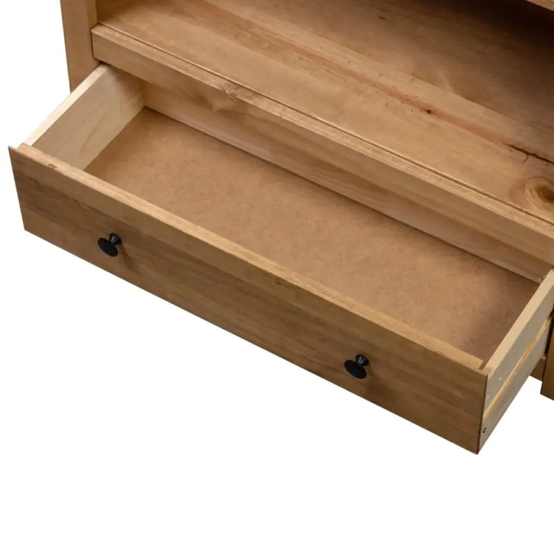 Boekenkast van massief grenenhout met ruime lade en stabiliteitsopties - Bruin / 1 - Boekenkasten