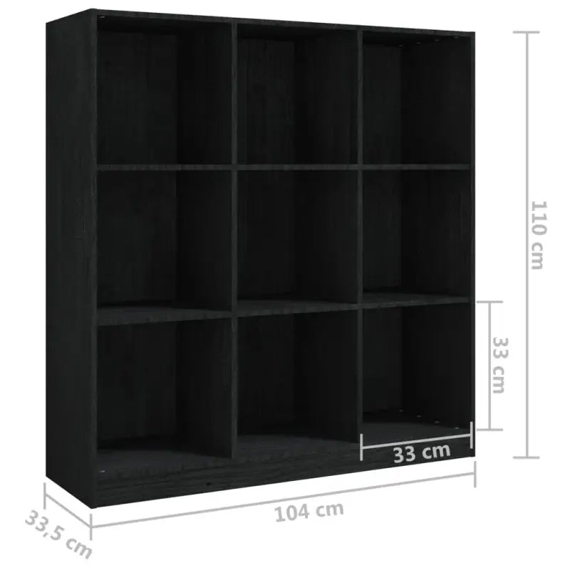 Boekenkast van massief grenenhout met strak design voor in je interieur - Zwart / 1 - Boekenkasten