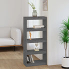 Boekenkast van massief grenenhout met strak en elegant ontwerp - Grijs / 1 / 135.5 cm - Boekenkasten