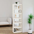 Boekenkast van massief grenenhout met strak en elegant ontwerp - Wit / 1 / 199.5 cm - Boekenkasten