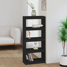 Boekenkast van massief grenenhout met strak en elegant ontwerp - Zwart / 1 / 135.5 cm - Boekenkasten