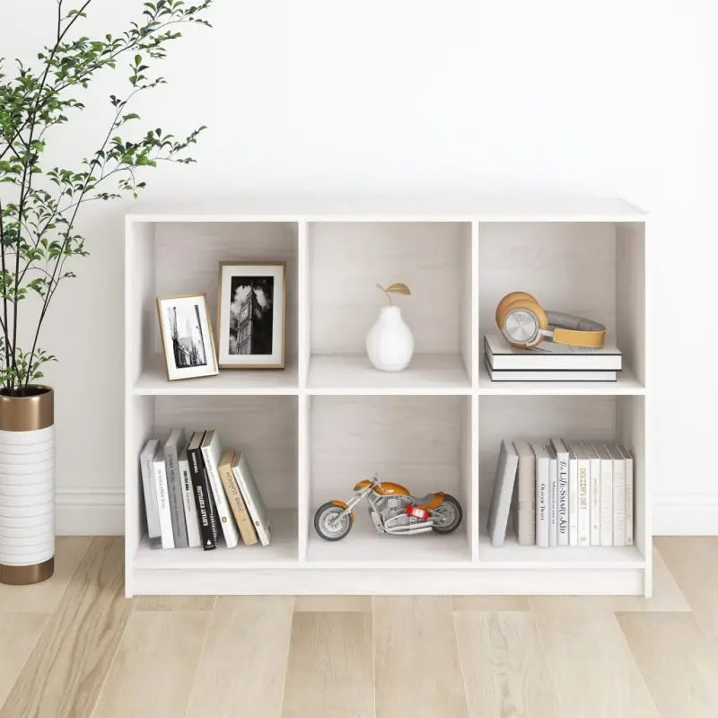 Boekenkast van massief grenenhout voor een stijlvolle opbergruimte - Wit / 1 - Boekenkasten