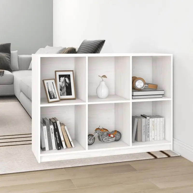 Boekenkast van massief grenenhout voor een stijlvolle opbergruimte - Wit / 1 - Boekenkasten