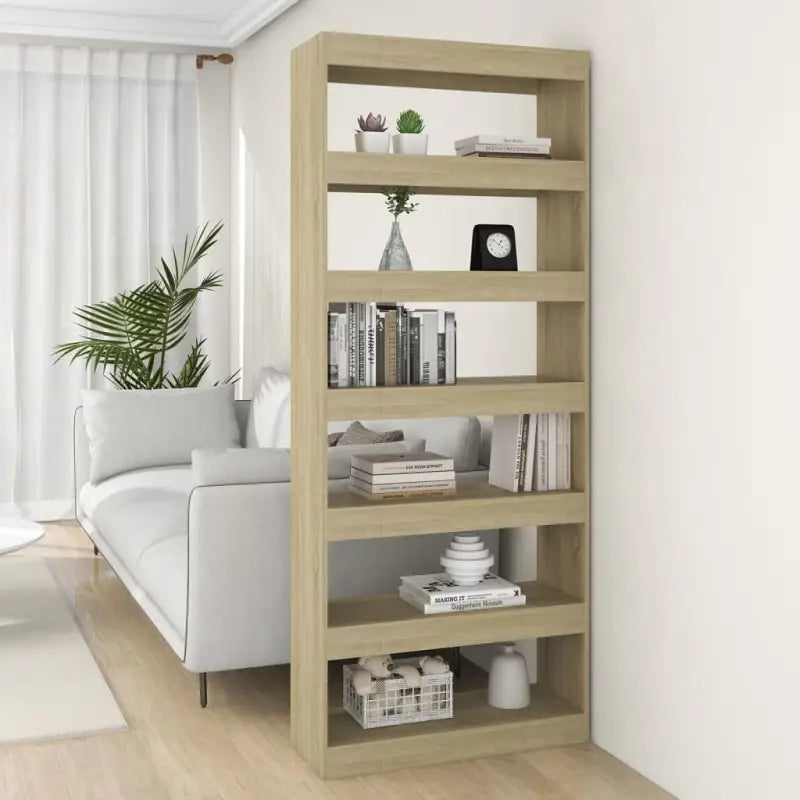 Boekenkast van sonoma eiken bewerkt hout met klassiek ontwerp - Sonoma eiken / 1 - Boekenkasten