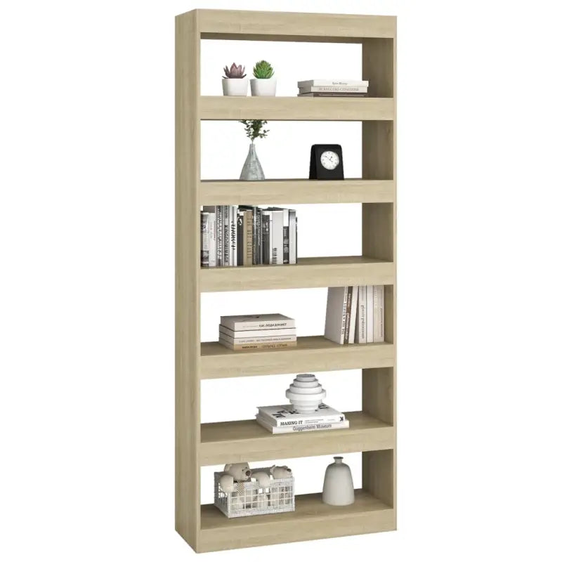 Boekenkast van sonoma eiken bewerkt hout met klassiek ontwerp - Boekenkasten