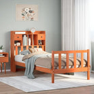 Boekenkastbed in massief grenenhout met grote totale afmetingen - Wasbruin / 90 x 190 cm - Bedden & bedframes