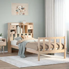 Boekenkastbed in massief grenenhout met grote totale afmetingen - Naturel / 100 x 200 cm - Bedden & bedframes