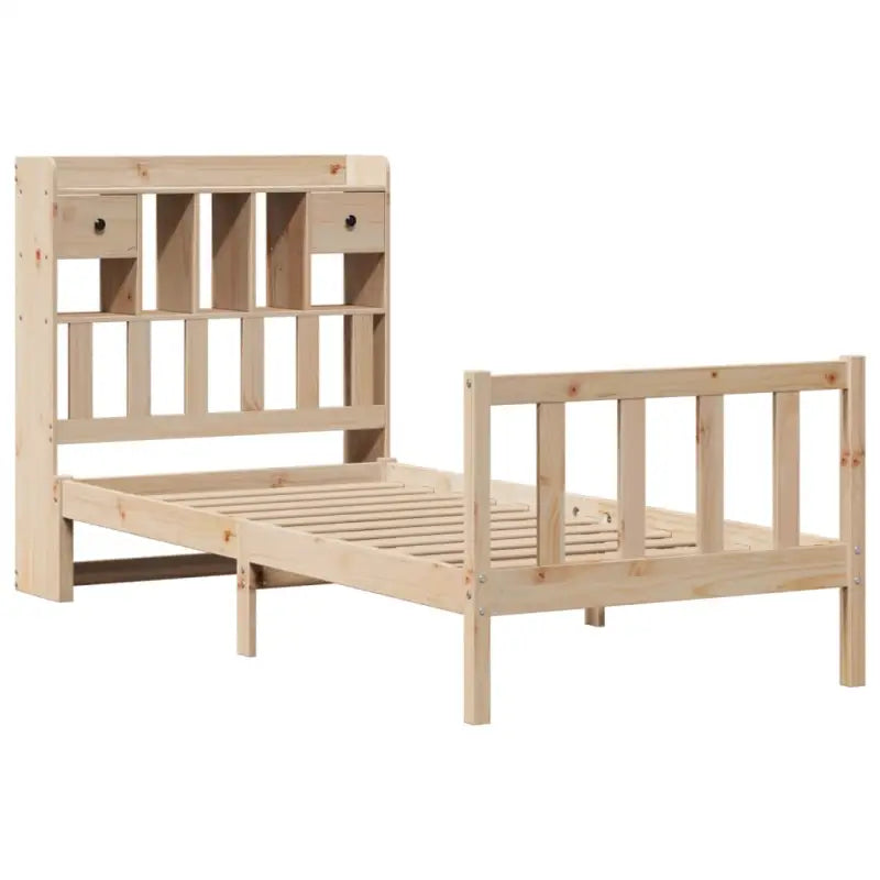 Boekenkastbed in massief grenenhout met grote totale afmetingen - Bedden & bedframes