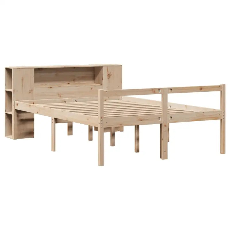 Boekenkastbed in massief grenenhout met ideale totale afmetingen - Bedden & bedframes