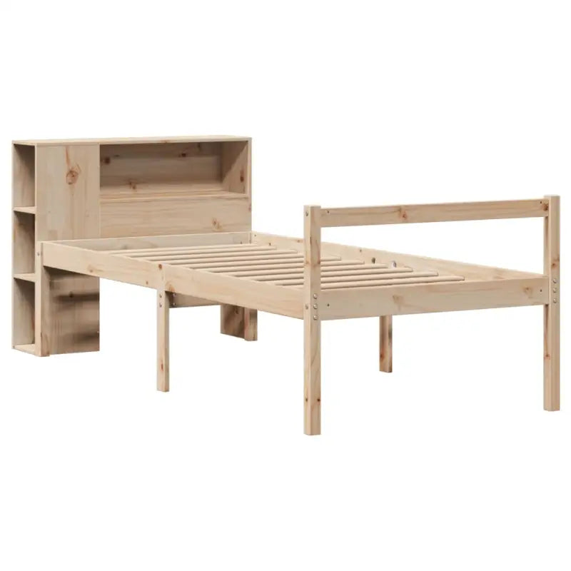 Boekenkastbed in massief grenenhout met ideale totale afmetingen - Bedden & bedframes
