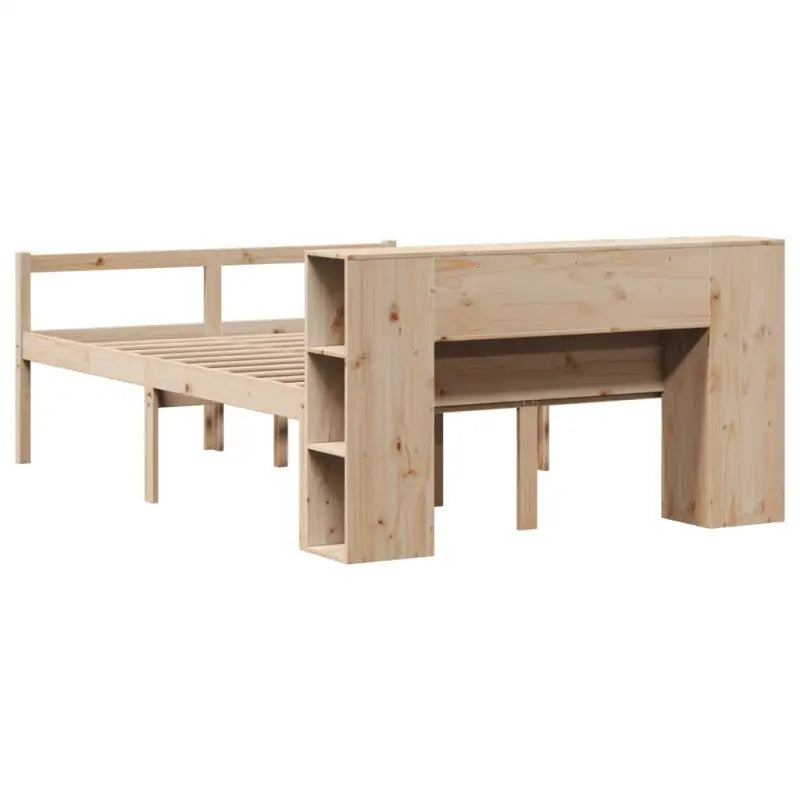 Boekenkastbed in massief grenenhout met ideale totale afmetingen - Bedden & bedframes