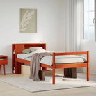 Boekenkastbed in massief grenenhout met ideale totale afmetingen - Wasbruin / 75 x 190 cm - Bedden & bedframes