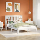 Boekenkastbed in massief grenenhout met optimale totale afmetingen - Wit / 140 x 190 cm - Bedden & bedframes