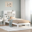 Boekenkastbed in massief grenenhout met optimale totale afmetingen - Wit / 100 x 200 cm - Bedden & bedframes