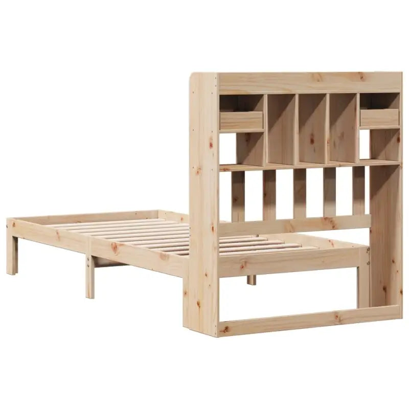 Boekenkastbed in massief grenenhout met optimale totale afmetingen - Bedden & bedframes