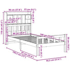 Boekenkastbed in massief grenenhout met perfecte totale afmetingen - Bedden & bedframes