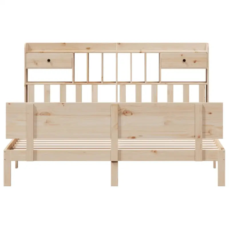 Boekenkastbed in massief grenenhout met perfecte totale afmetingen - Bedden & bedframes